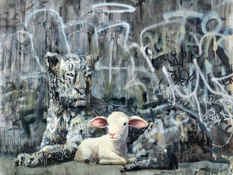 The Leopard and Lamb - Banksy - Pop Art Painting by Pop Art Collection