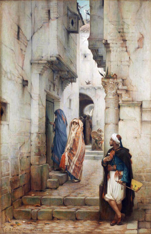 The Love Token - Charles Guilliame - Vintage Orientalist Art Painting by Charles Guilliame