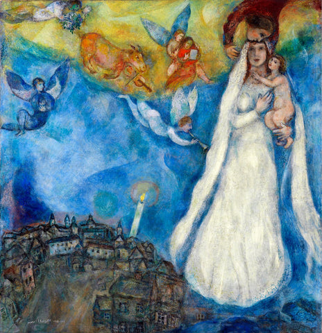 The Madonna of the Village - Marc Chagall Painting by Marc Chagall