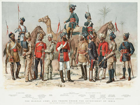 The Madras Army, and Troops Under the Government of India. - Framed Prints