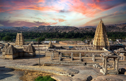 The Magnificent Virupaksha Temple Complex In Hampi Karnataka India - Large Art Prints by L N Taskar