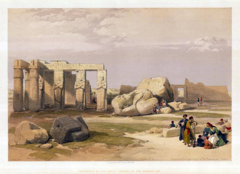 The Memnonium (1847) - David Roberts- - Vintage Orientalist Painting Of Egypt by David Roberts