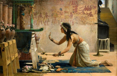 The Obsequies of an Egyptian Cat - John Weguelin - Vintage Orientalist Painting Of Egypt by John Weguelin