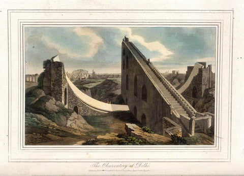 The Observatory At Delhi (Jantar Mantar) - William and  Thomas Daniell - Vintage Orientalist Painting of India by Thomas Daniell