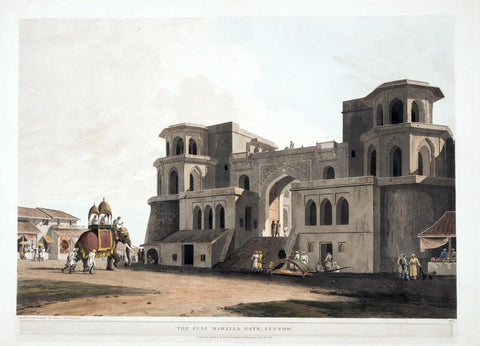 The Punj Mahalla Gate In Lucknow - William Daniell - c1801 - Vintage Orientalist Aquatint of India - Life Size Posters by William Daniell