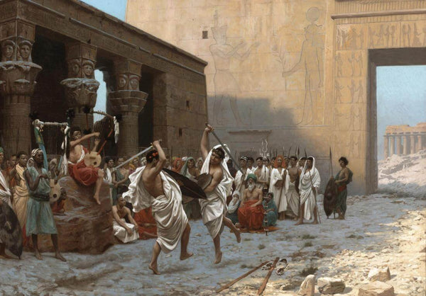 The Pyrrhique  Dance - Jean-Leon Gerome - Vintage Orientalist Masterpiece Painting Of Egypt - Framed Prints