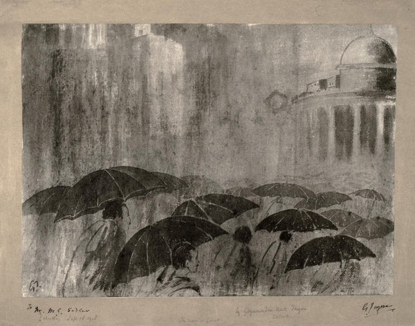 The Rain In Calcutta - Gaganendranath Tagore - Bengal School Painting - Framed Prints