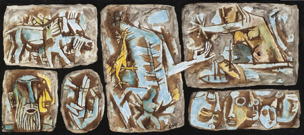 The Sixth Seal - Maqbool Fida Husain Painting - Large Art Prints