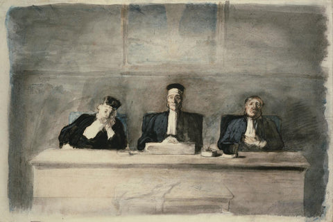 The Three Judges - Honore Daumier - Lawyer Legal Office Art Painting - Life Size Posters