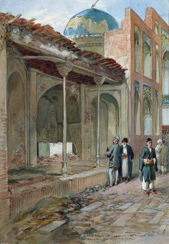 The Tomb of Omar Khayyam In Nishapur   - William Simpson - c1886 Vintage Orientalist Painting - Posters by William Simpson