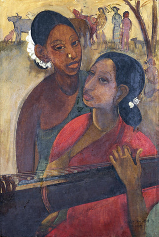 The Veena Player - Amrita Sher-Gil Painting by Amrita Sher-Gil