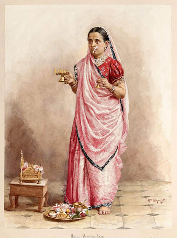 The Women of Bombay (11) - Manchershaw Fakirjee Pithawalla c1905 Painting - Framed Prints