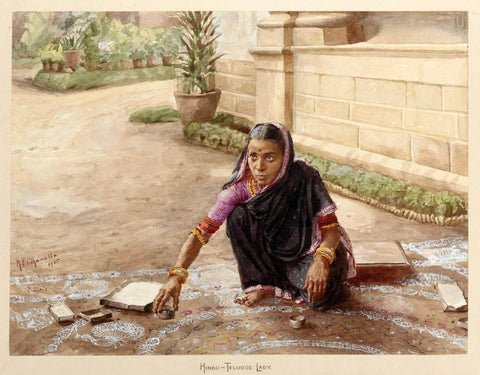 The Women of Bombay (1) - Manchershaw Fakirjee Pithawalla c1905 Painting - Posters