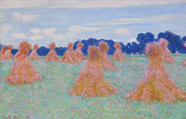 The Young Ladies of Giverny (The Small Haystacks of Giverny) – Claude Monet Painting –  Impressionist Art - Art Prints