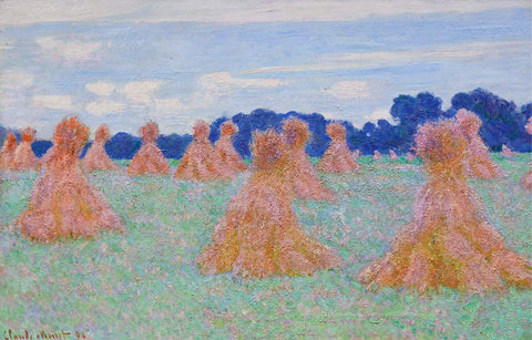 The Young Ladies of Giverny (The Small Haystacks of Giverny) – Claude Monet Painting –  Impressionist Art - Art Prints