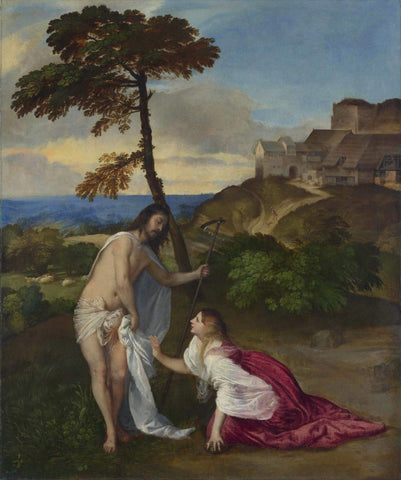 Touch Me Not (Noli Me Tangere) - Mary Magdalene and Jesus Chris - Titian Christian Art Painting - Art Prints