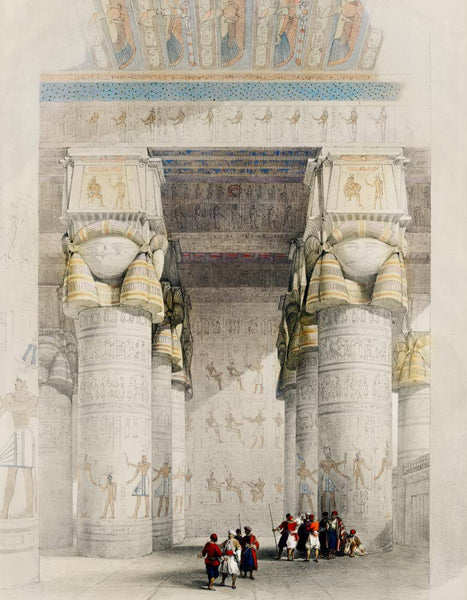 Towering Pillars In The Karnak Temple Complex - David Roberts RA - Vintage Orientalist Painting Of Egypt - Canvas Prints