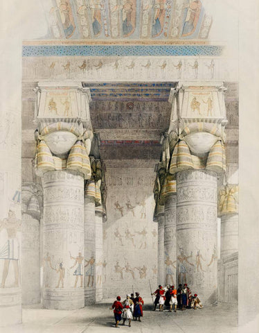 Towering Pillars In The Karnak Temple Complex - David Roberts RA - Vintage Orientalist Painting Of Egypt - Canvas Prints