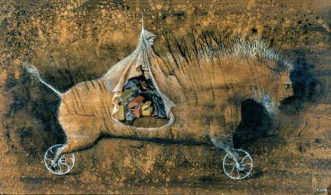 Traveling School (Internado Ambulante) - Remedios Varo - Surrealist Art Painting - Large Art Prints by Remedios Varo