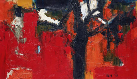 Tree And House (Arbre Et Maison) - Sayed Haider Raza - Art Prints