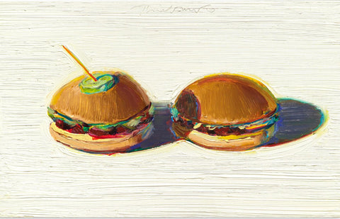 Two Hamburgers - Wayne Thiebaud by Wayne Thiebaud