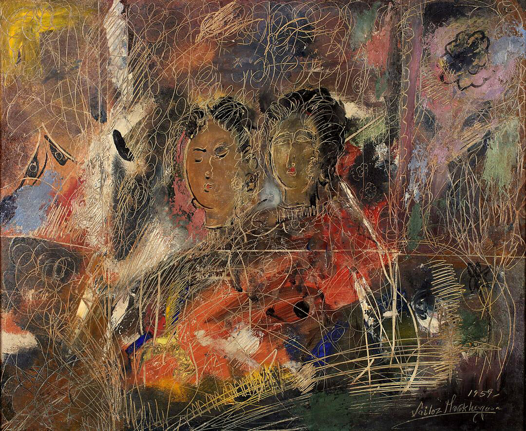 Two Sisters - Sailoz Mookherjea - Bengal School Art - Indian