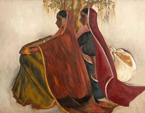 Two Women - B Prabha - Indian Painting - Life Size Posters