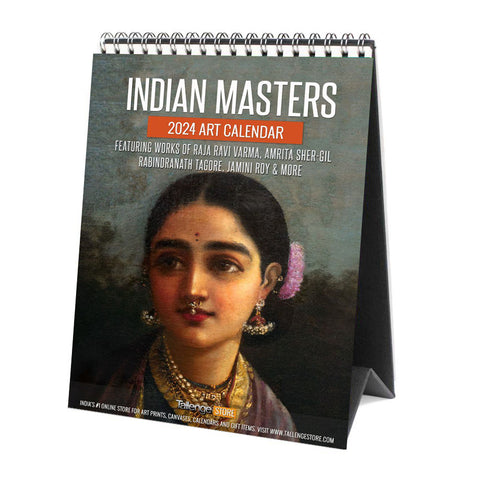 2024 Desk Calendar - Art by Indian Masters by Tallenge Store