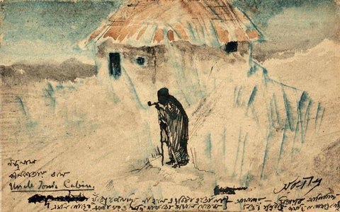 Uncle Toms Cabin - Abanindranath Tagore - Bengal School - Indian Art Painting by Abanindranath Tagore