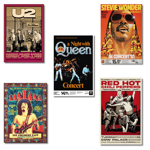 Best of 70s Music Concert Posters – A Set Of 10 Posters - (Paper,12 x 17 inches, MultiColour)