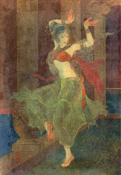 Urvashi (Dancing Girl) - Kshitindra Nath Majumdar - Bengal School - Famous Indian Art Painting - Art Prints