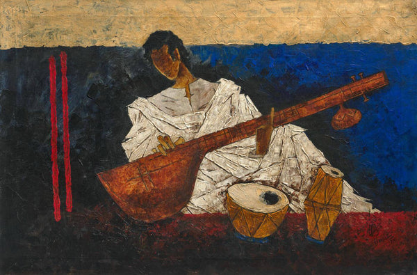 Veena Player - Maqbool Fida Husain - Canvas Prints