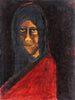 Veiled Woman in Red Sari - Rabindranath Tagore Painting c1937 - Canvas Prints