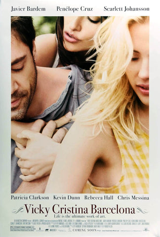 Vicky Cristina Barcelona - Scarlett Johanson javier Bardem - Woody Allen - Hollywood English Movie Poster - Framed Prints