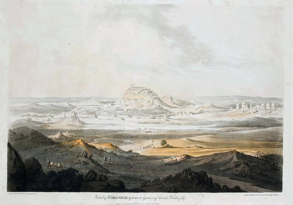 View Of Golconda Deccan - Thomas Anburey -  c1798 Vintage Orientalist Aquatint of India - Life Size Posters