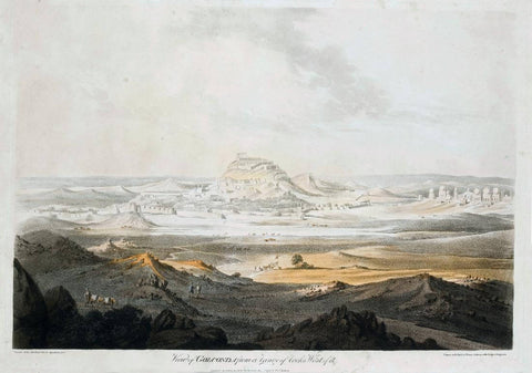 View Of Golconda Deccan - Thomas Anburey -  c1798 Vintage Orientalist Aquatint of India by Thomas Anburey