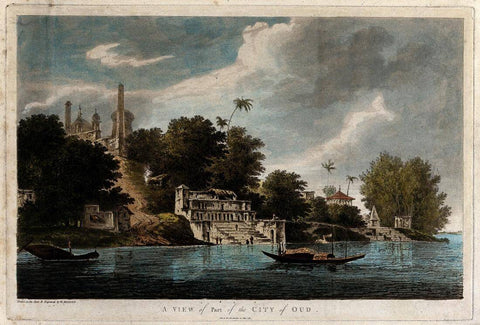View Of Oud (Ayodhya) Upon The River Ghaghara -  William Hodges - Vintage Orientalist Art Painting of India by William Hodges