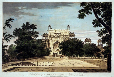 View Of Tomb Of Mughal Emperor Akbar -  William Hodges - Vintage Orientalist Art Painting of India by William Hodges