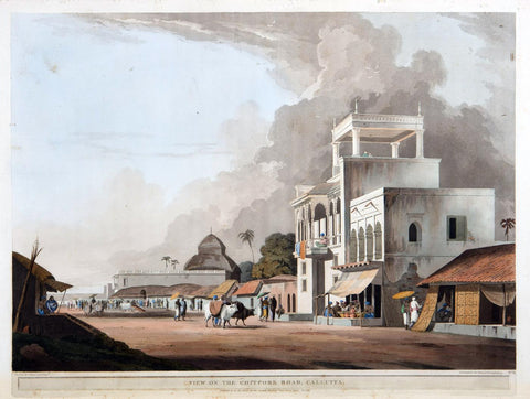 View On The Chitpore Road In Calcutta - William Daniell - Vintage Orientalist Aquatint of India - Life Size Posters by William Daniell