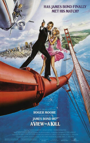 View to A Kill - Roger Moore  - James Bond Movie Poster - Large Art Prints by Joel Jerry