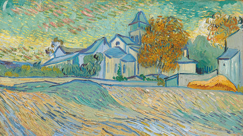 View of the Asylum and Chapel of Saint-Rémy - Vincent van Gogh Painting by Vincent Van Gogh