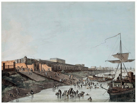 Views In Calcutta - Thomas And William Daniell - Vintage Orientalist Aquatint of India - Framed Prints by William Daniell