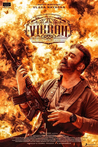 Vikram - Kamal Haasan - Tamil Movie Poster 2 - Art Prints by Tallenge
