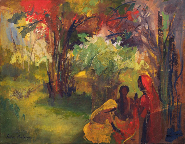 Village Scene - Sailoz Mookherjea - Bengal School Art - Indian Painting - Art Prints