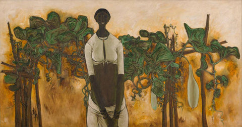 Village Woman With Gourds - B Prabha Painting - Indian Masters Art - Canvas Prints