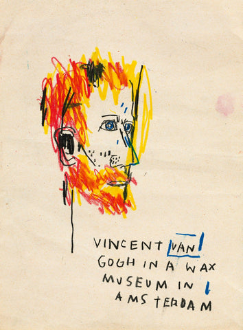 Vincent Van Gogh In A Wax Museum In Amsterdam - Jean-Michael Basquiat - Neo Expressionist Painting - Life Size Posters by Jean-Michel Basquiat