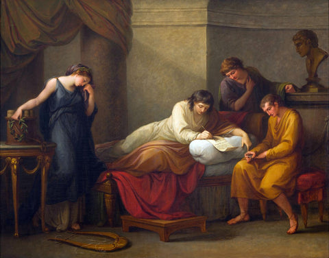Virgil Writing His Epitaph At Brundisi - Angelica Kauffmann R A - Neo-classical Painting - Large Art Prints
