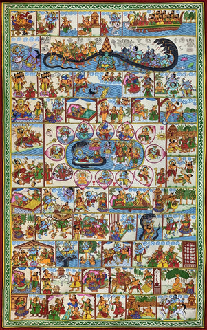 Vishnu Das Avatar - Phad Puranic Painting - Canvas Prints