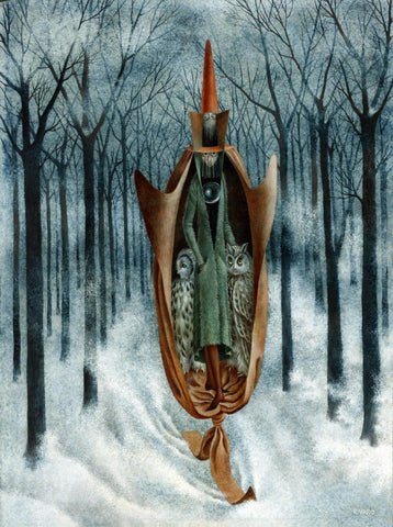Wandering Skier  (Esquiador Viajero) - Remedios Varo - Surrealist Art Painting - Large Art Prints