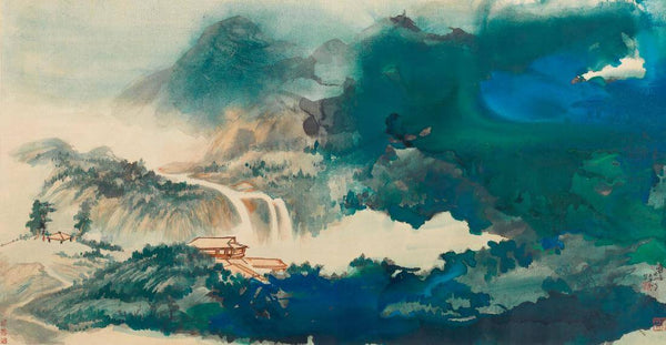 Water and Sky Gazing After Rain - Zhang Daqian - Chinese Impressionist Art Painting - Framed Prints